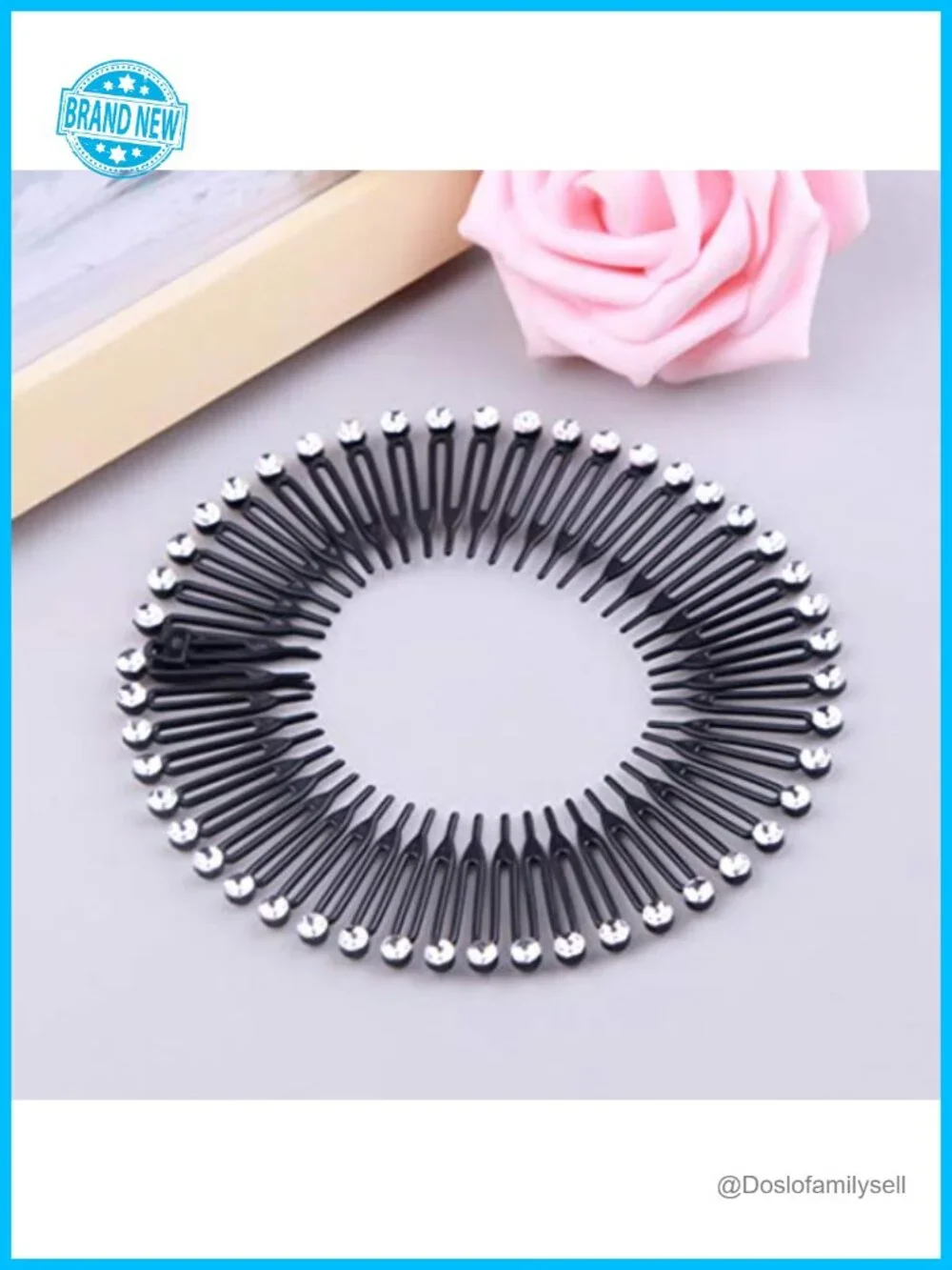 8 Pcs Flexible Interlocking Banana Clip Headband Set with Deep Teeth